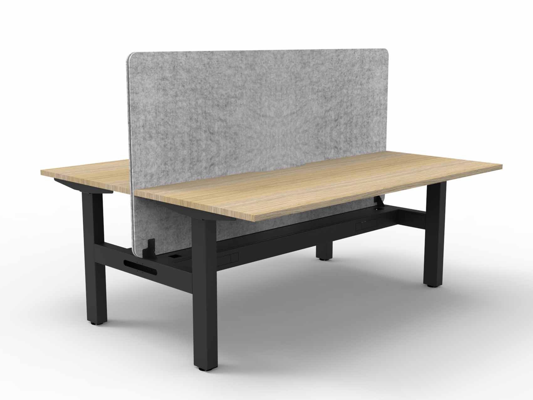 Boost Static Back to Back Workstation with Cable Tray and Eco Screen